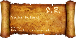 Velki Roland névjegykártya
